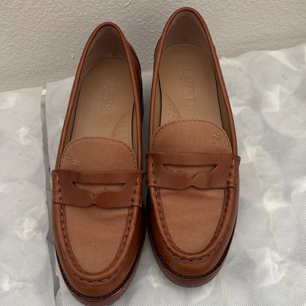 Tan Leather Loafers for Women